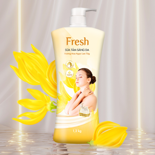 Fresh whitening shower cream - Ylang Ylang